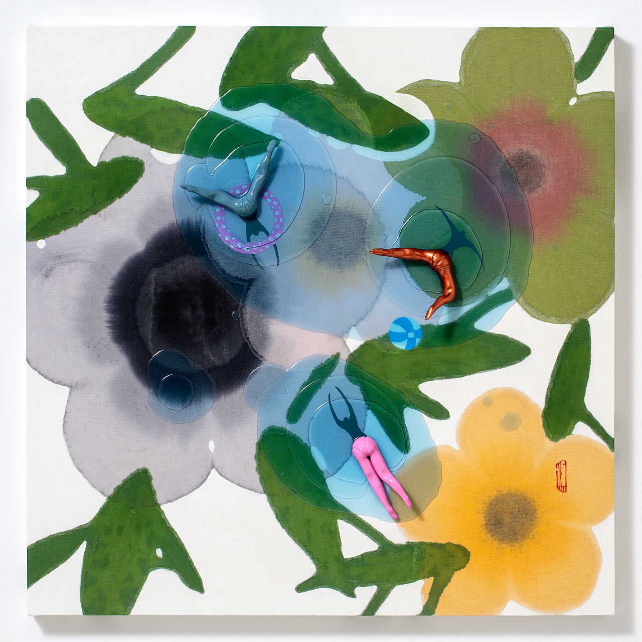 크기변환_태우, (Pool_lower 첨벙), Korean Ink & Acrylic on Canvas, Mixed media 60x60cm, 2015 (4).jpg