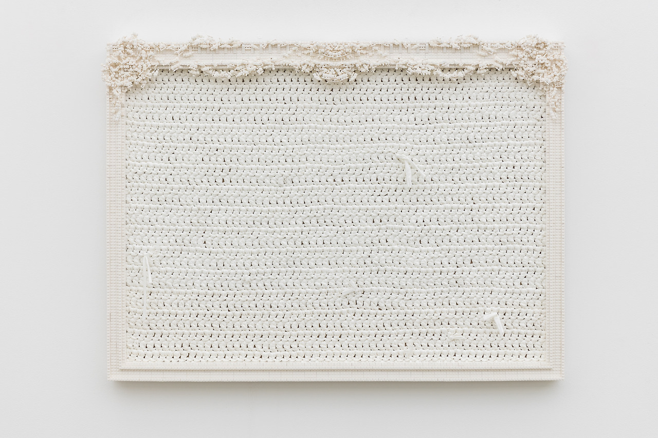 (028)Inner Fragments Series-Invisible Time_ hand-knitting fabric and LEGO brick on wood _ 93 x 123.5 cm _ 2015 (3,500,000 KRW).jpg