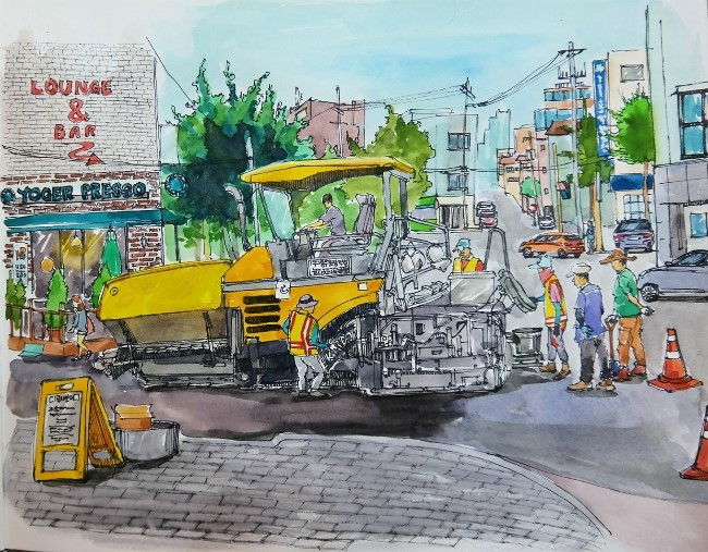 경의선숲길 도로공사 중.jpg