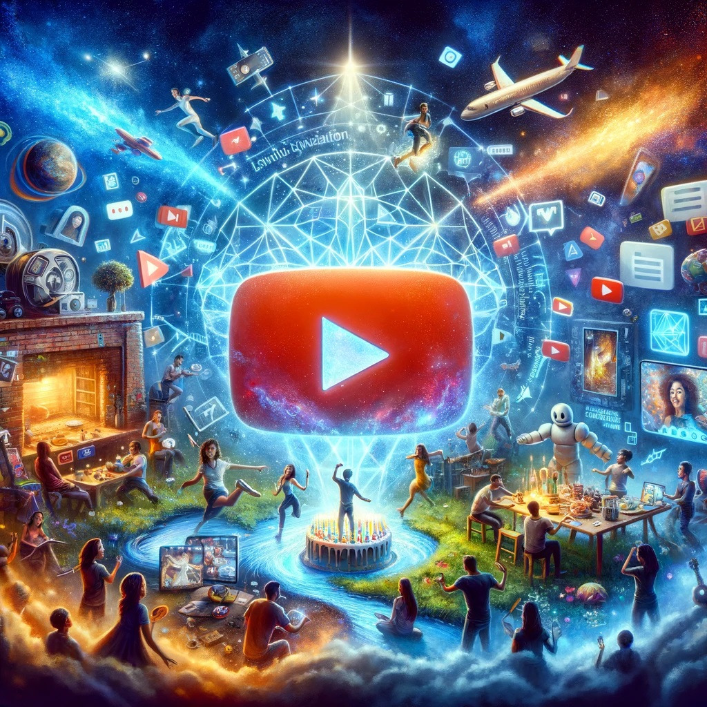 DALL·E 2024-02-17 11.54.40 - Create a vivid and immersive digital painting that captures the essence and global impact of YouTube. The scene is a sprawling digital landscape, with.jpg