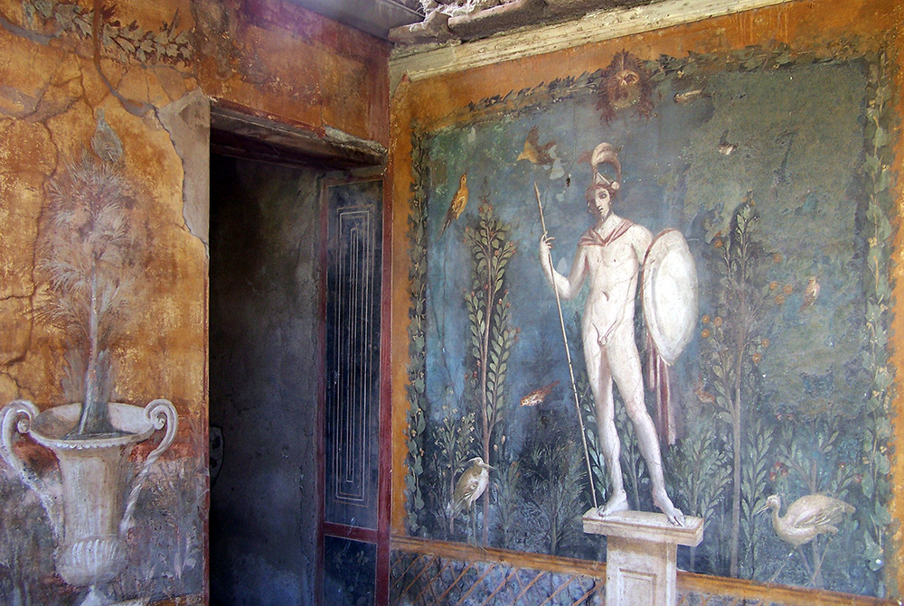 Example of Fourth Style painting, before 79 C.E., fresco, Pompeii.jpg