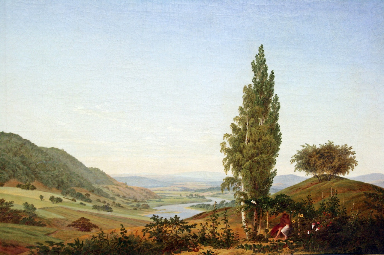 Der Sommer Landschaft mit Liebespaar.jpg