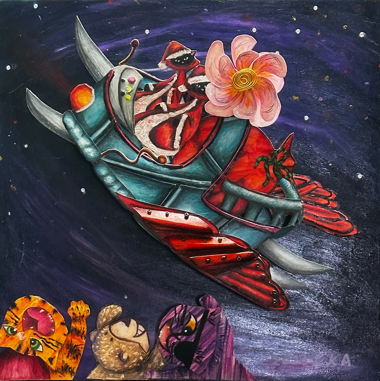 [이경아]산타썰매_mixed midea on wood panel_34cmx34cm_2023.jpg