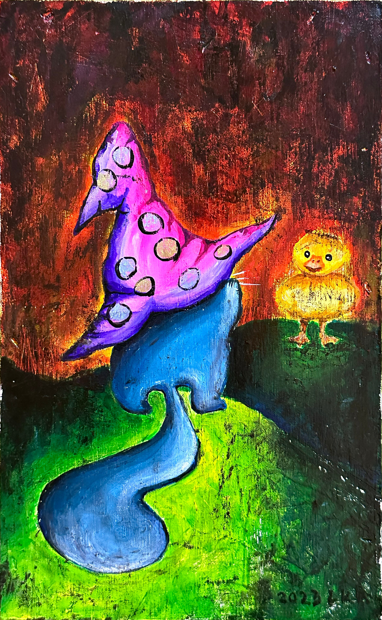 [이경아]첫만남_mixed midea on wood panel_15.8cmx25.7cm_2023.jpg