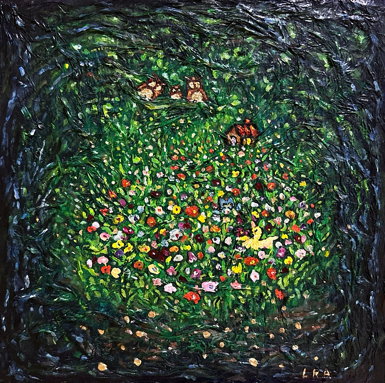 [이경아]봄의정원_oil on korean paper, wood panel_31.8cmx31.8cm_2025 복사.jpg