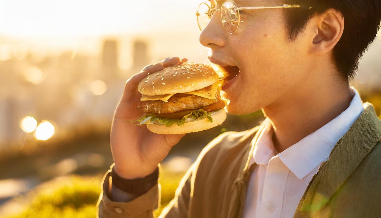 Firefly 맥도날드 햄버거를 맛있게 먹는 남자의 입 82018.jpg