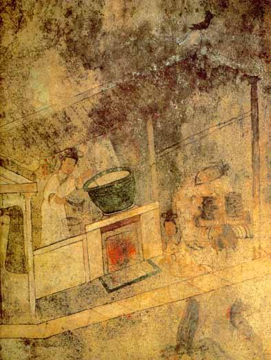 전개 1 벽화 - 안악 3호분 벽화 중 부엌전경, 전호태, 고분벽화로 본 고구려 문화, 고구려연구재단, 2005.jpg
