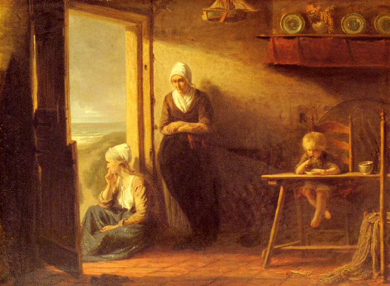 Jozef Israels (Jozef Israels) (1824-1911), Awaiting The Fisherman's Return, Oil on canvas.jpg