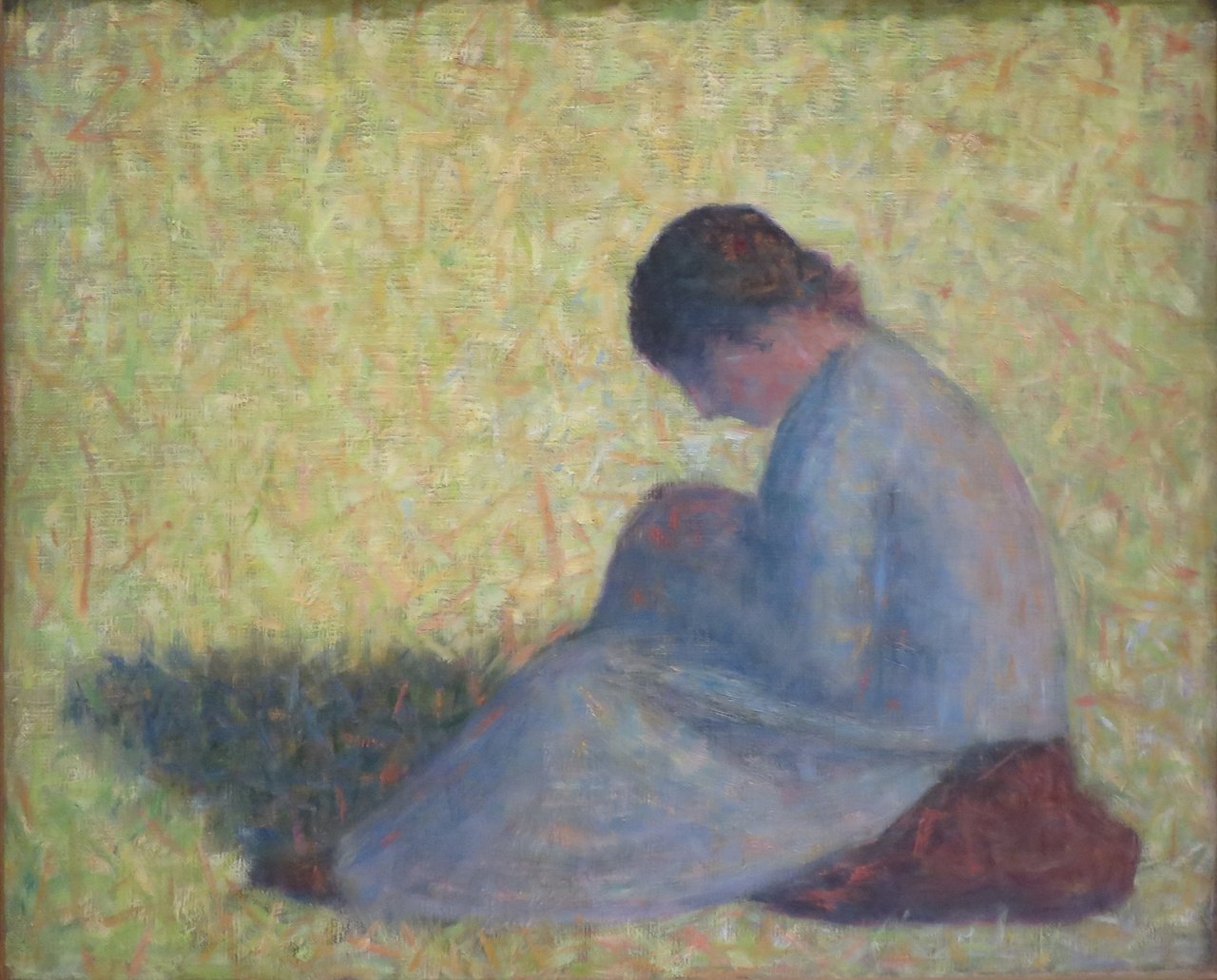 조르주 쇠라, Peasant Woman Seated in the Grass.jpg
