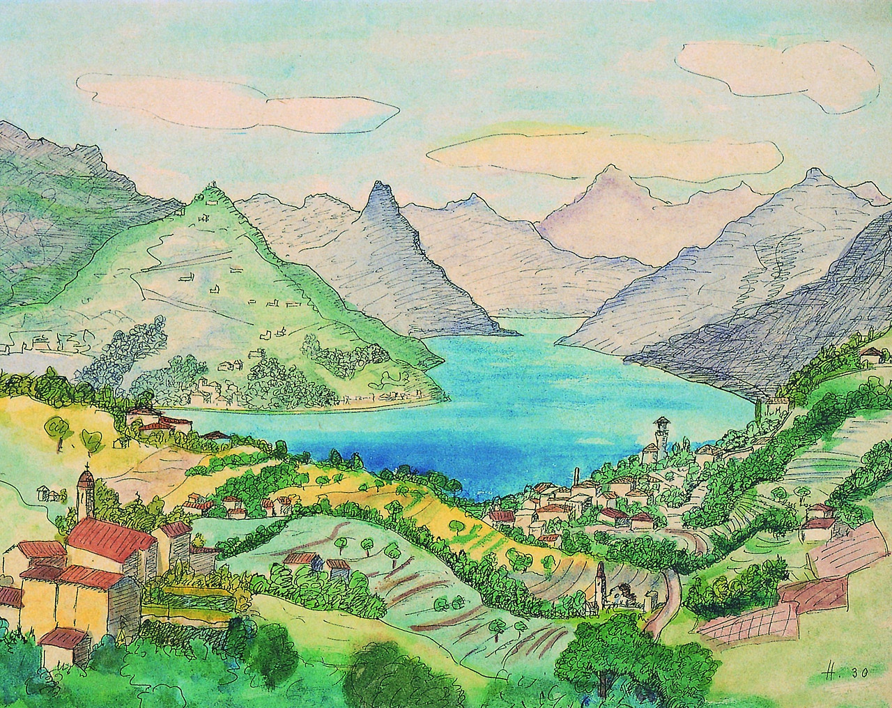 헤르만 헤세, 호수골짜기의 풍경 Blick ins seetal, 1930.jpg