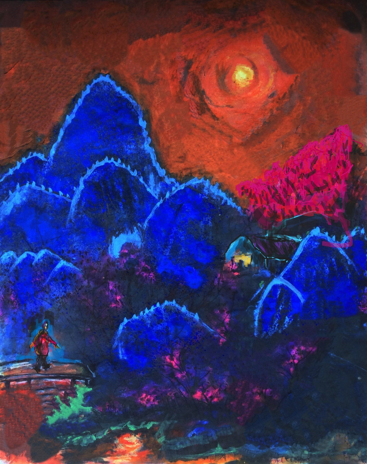 기쁨의산, 48.5x35cm, 한지수채화(2020).jpg