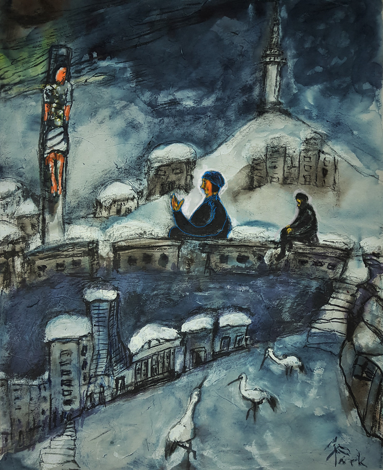 믿음의 순교, 48.5X35cm, 한지수채화(2021).jpg