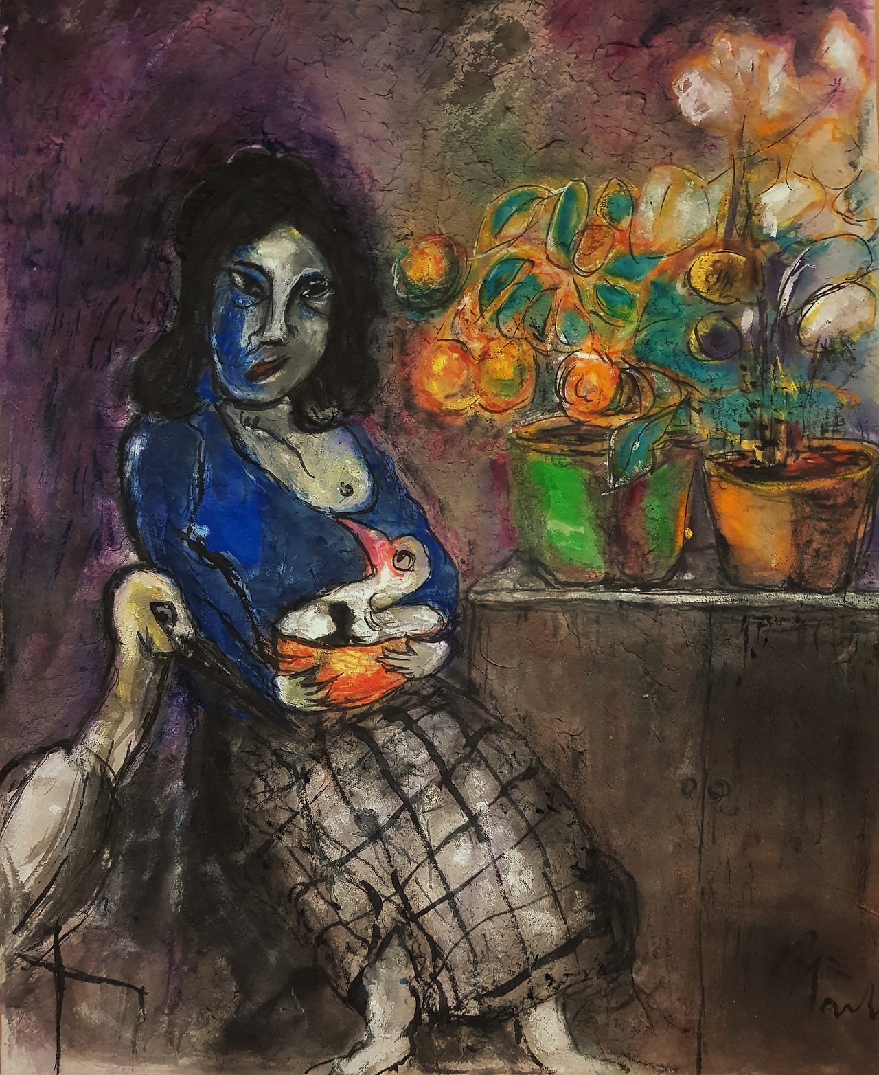 부인의 아기황새 돌보기.jpg