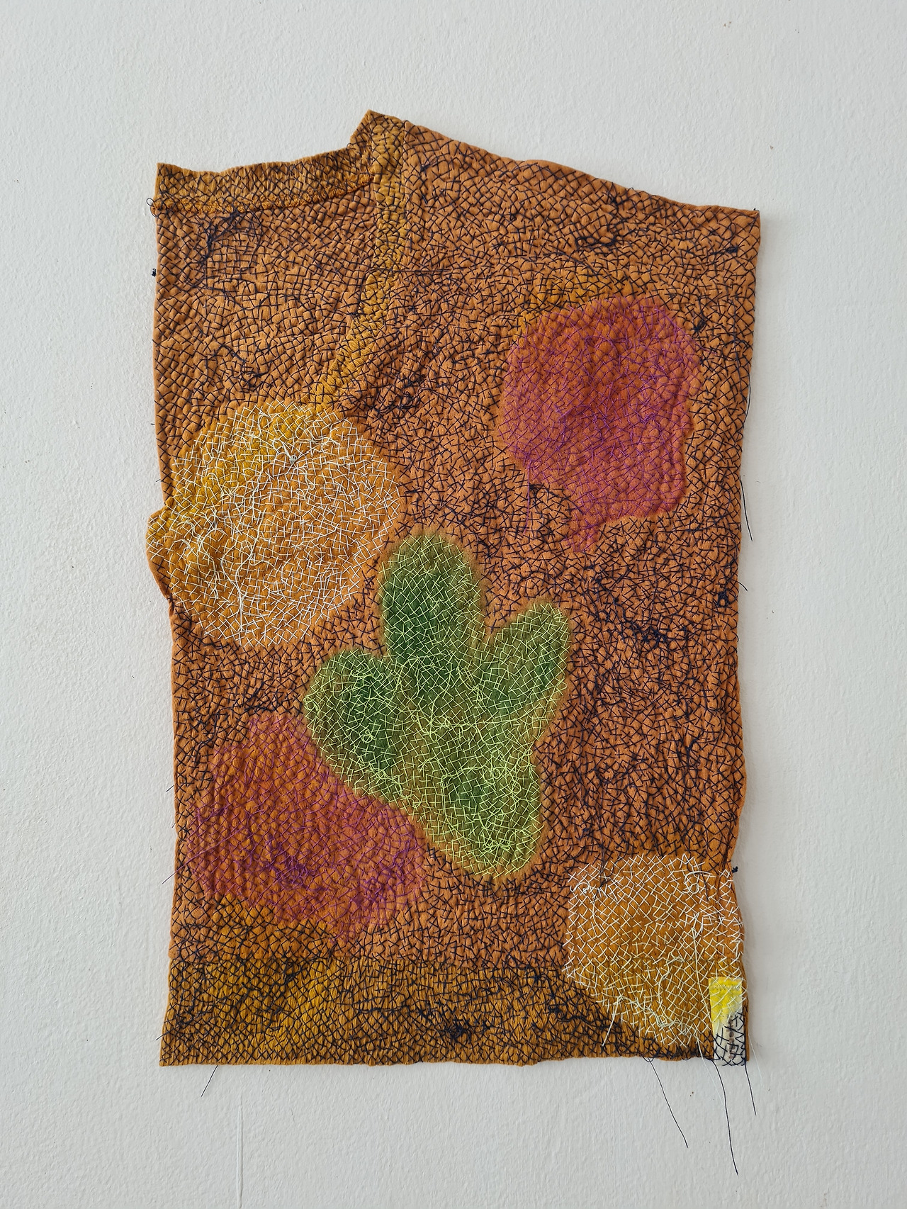 'Remediation IV-Art School Memento'_Turmeric and beetroot dye, ink and thread on recycled raglan top_42 x 26,5 cm.jpg