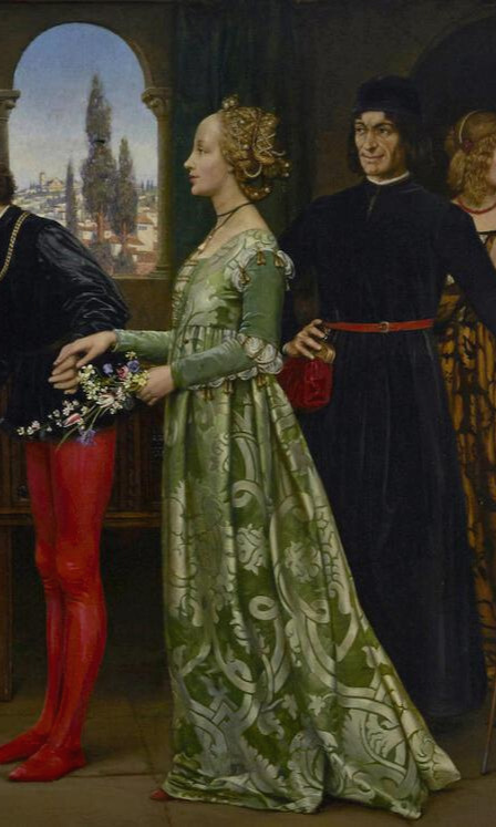 Botticelli의 스튜디오 인 Eleanor Fortescue-Brickdale (1872-1945), Giulio와 Lorenzo de Medici (1922)가 선보인 Simonetta의 첫 방문.jpg