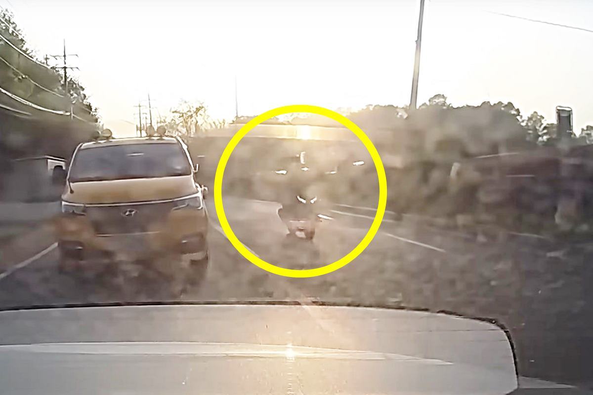 중앙선 역주행을 한 오토바이 사진 출처 = 유튜브 채널 '한문철TV'.jpg