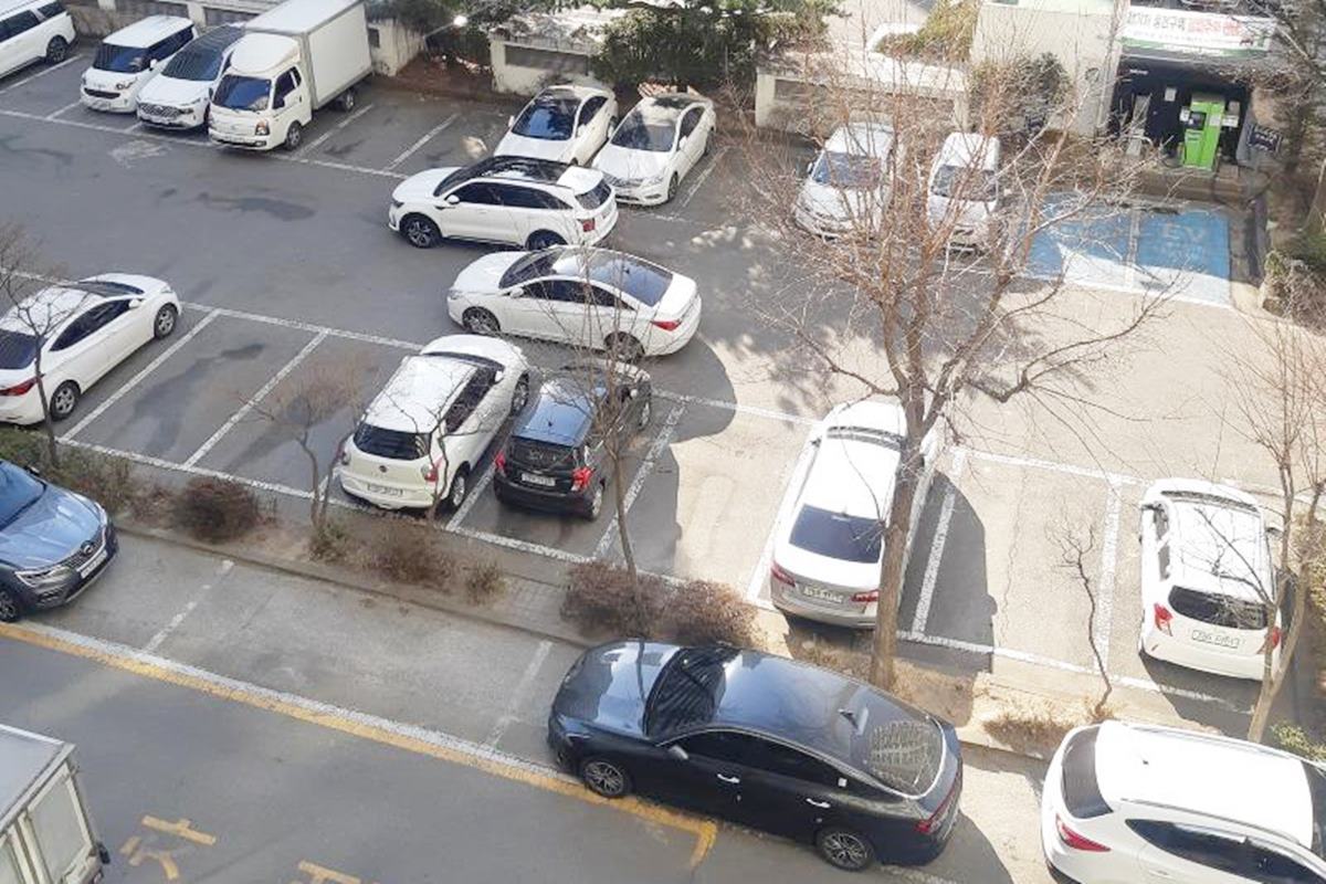 이중 주차로 도배된 단지 사진 출처 = '보배드림'.jpg