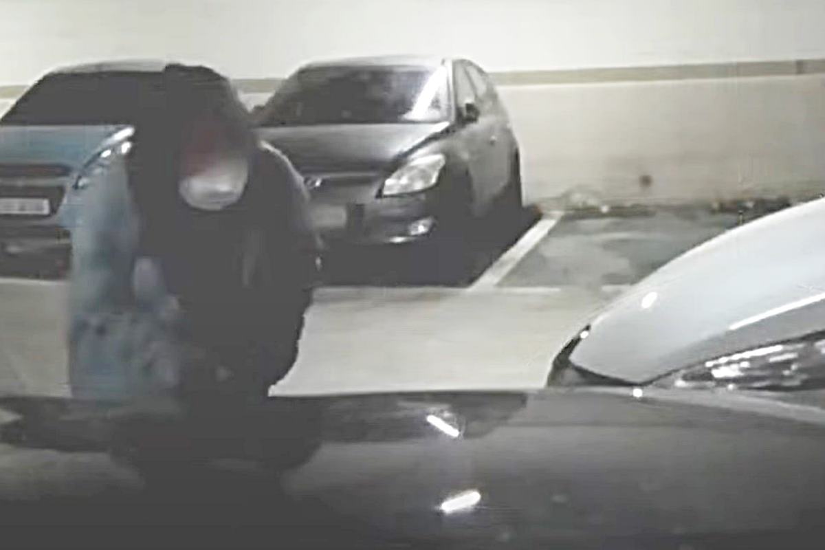 파손을 확인하는 가해자 사진 출처 = '블박맛집'.jpg