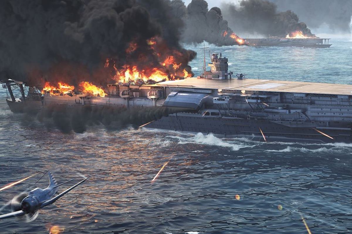 격파 당한 아카기를 재현한 일러스트.jpg