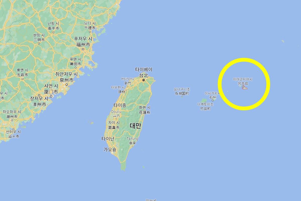 미야코 섬의 위치 사진 출처 = '구글맵' 캡쳐.jpg