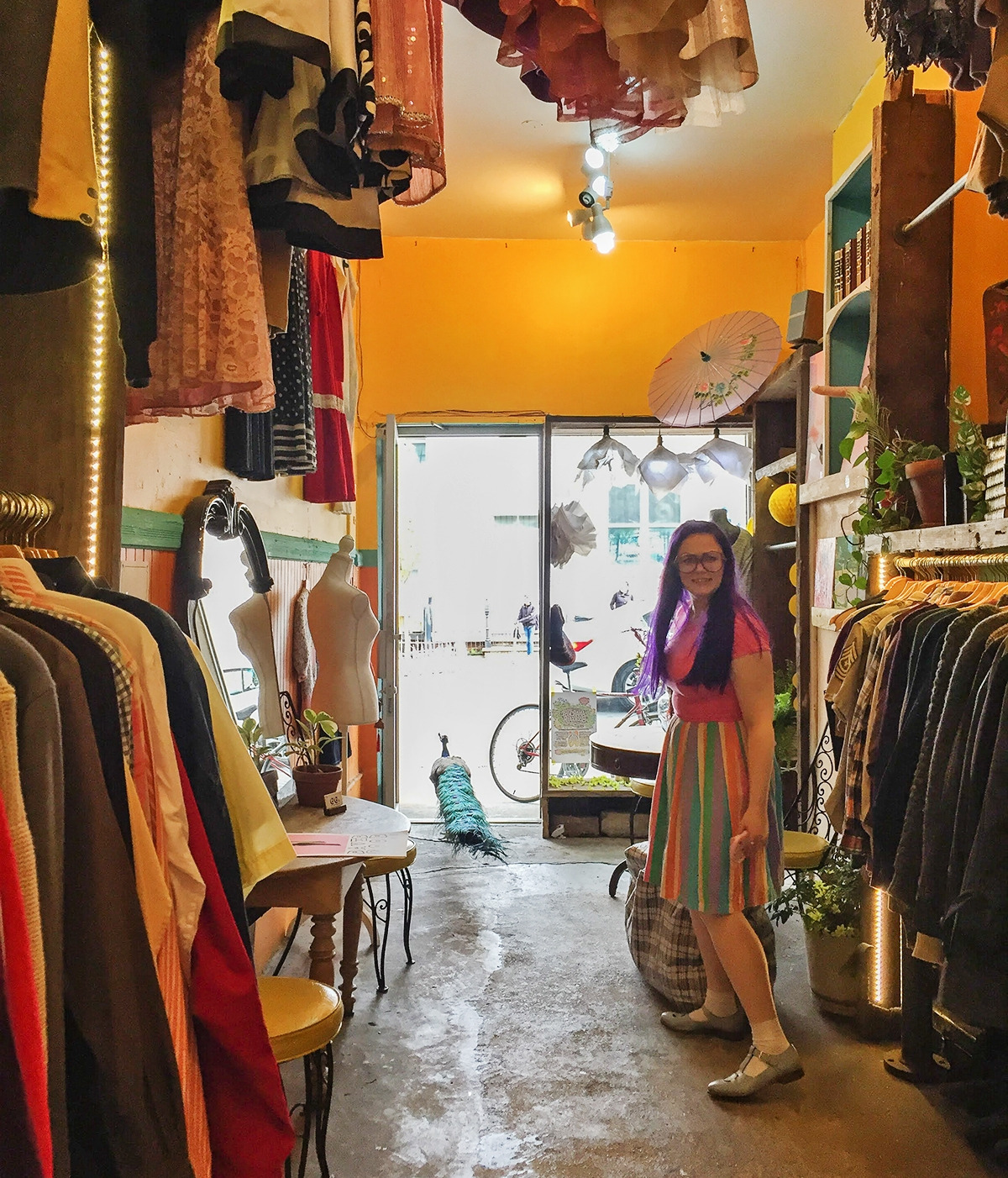 4. 부시윅 빈티지가게에서 사고 싶은 게 없었던 공작새.jpg