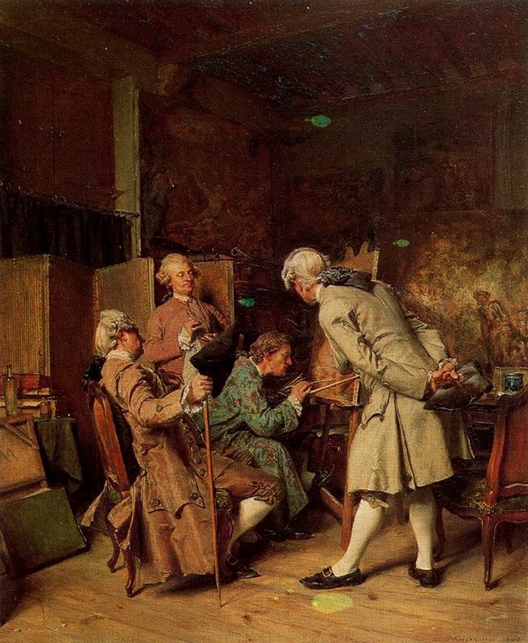 Ernest Meissonier, Les Amateurs de peinture en 1860 (2).jpg