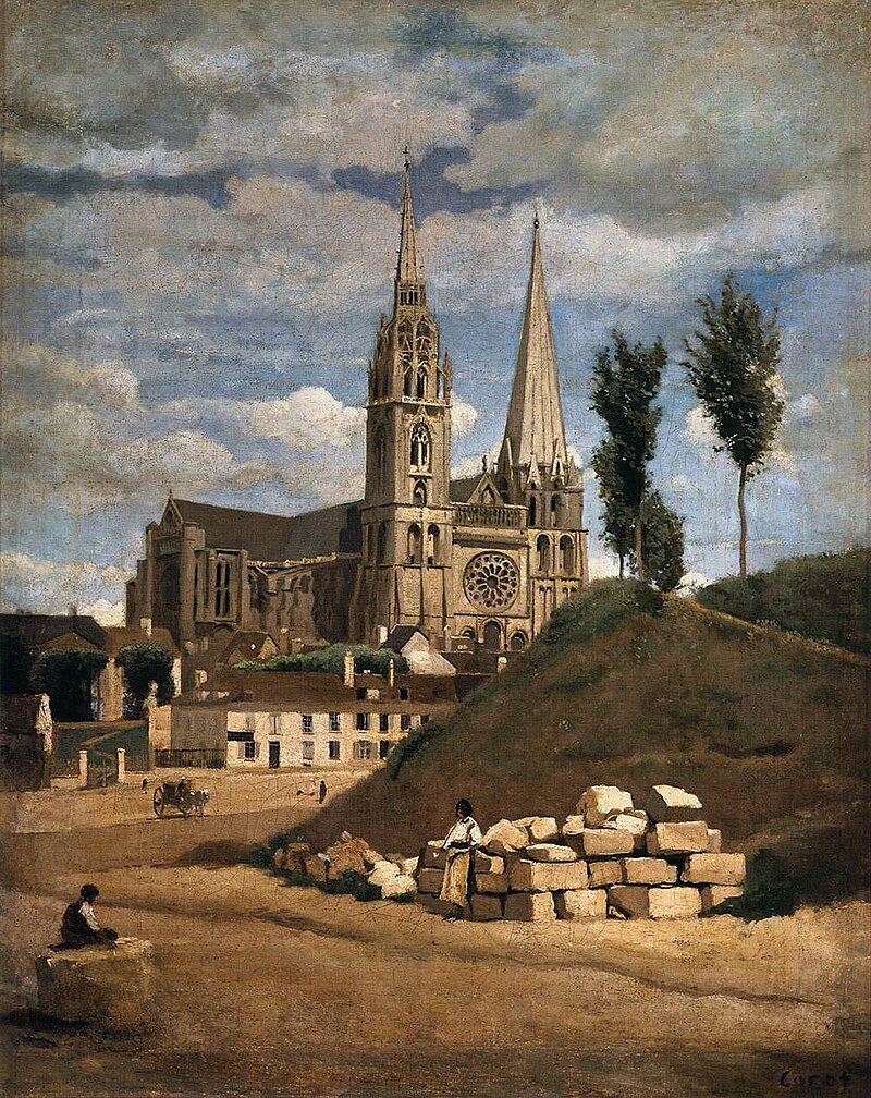 Jean Baptiste Camille Corot, La Cathédrale de Chartres, 1830, Musée du Louvre.jpg
