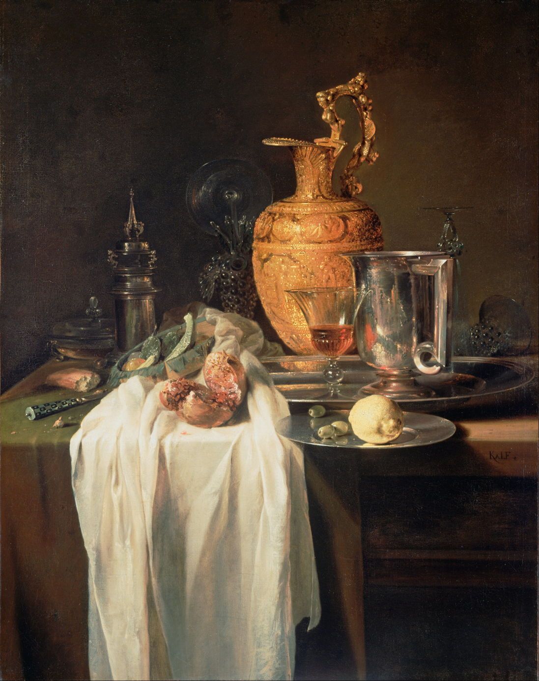 Willem Kalf, Still Life with Ewer, Vessels and Pomegranate, c.1645, J.Paul Getty Museum, Los Angeles, CA.jpg