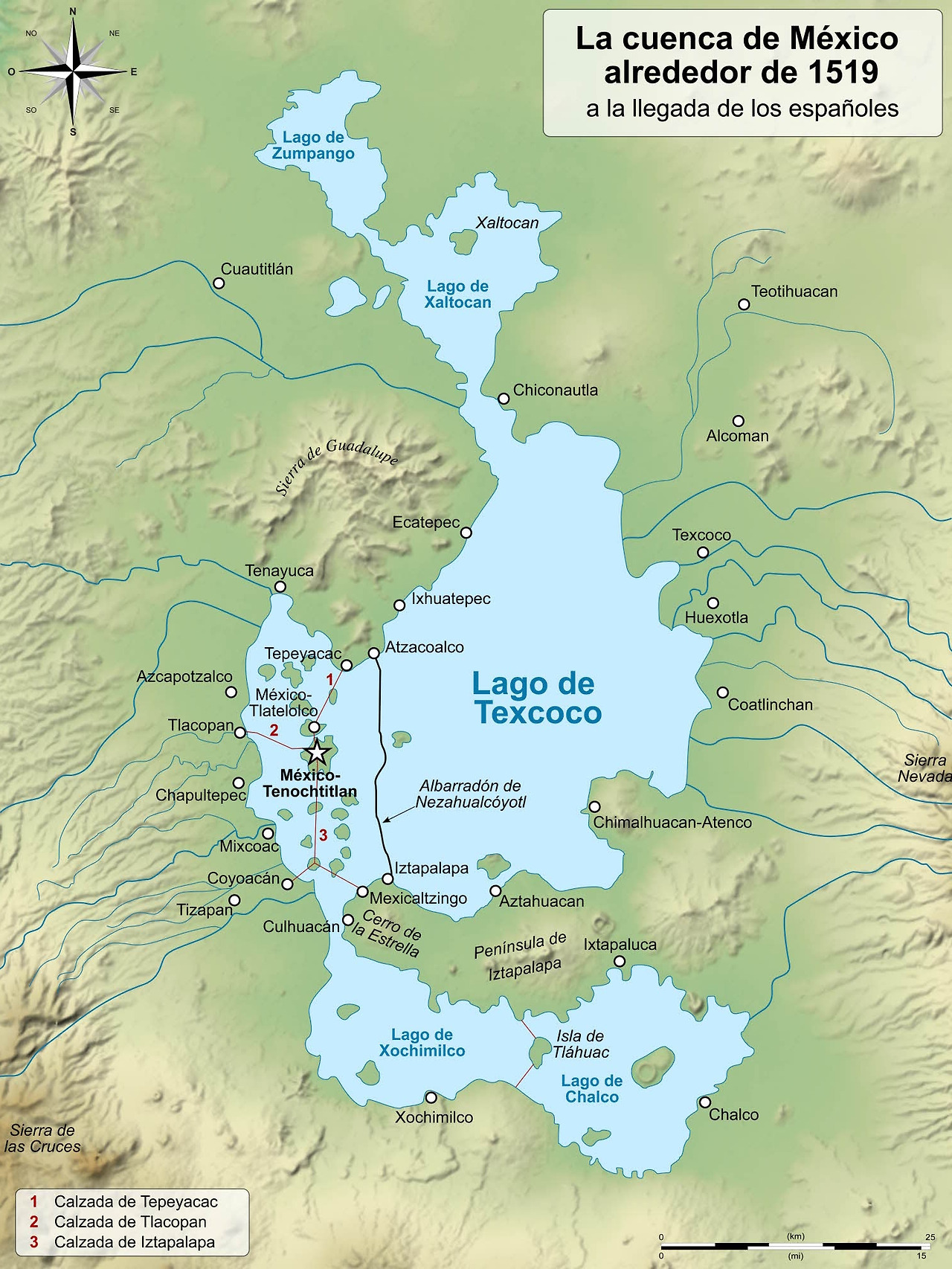 [꾸미기]Basin_of_Mexico_1519_map-es 1519년 스페인 사람들이 도착한 이후 멕시코 분지 지도.jpg