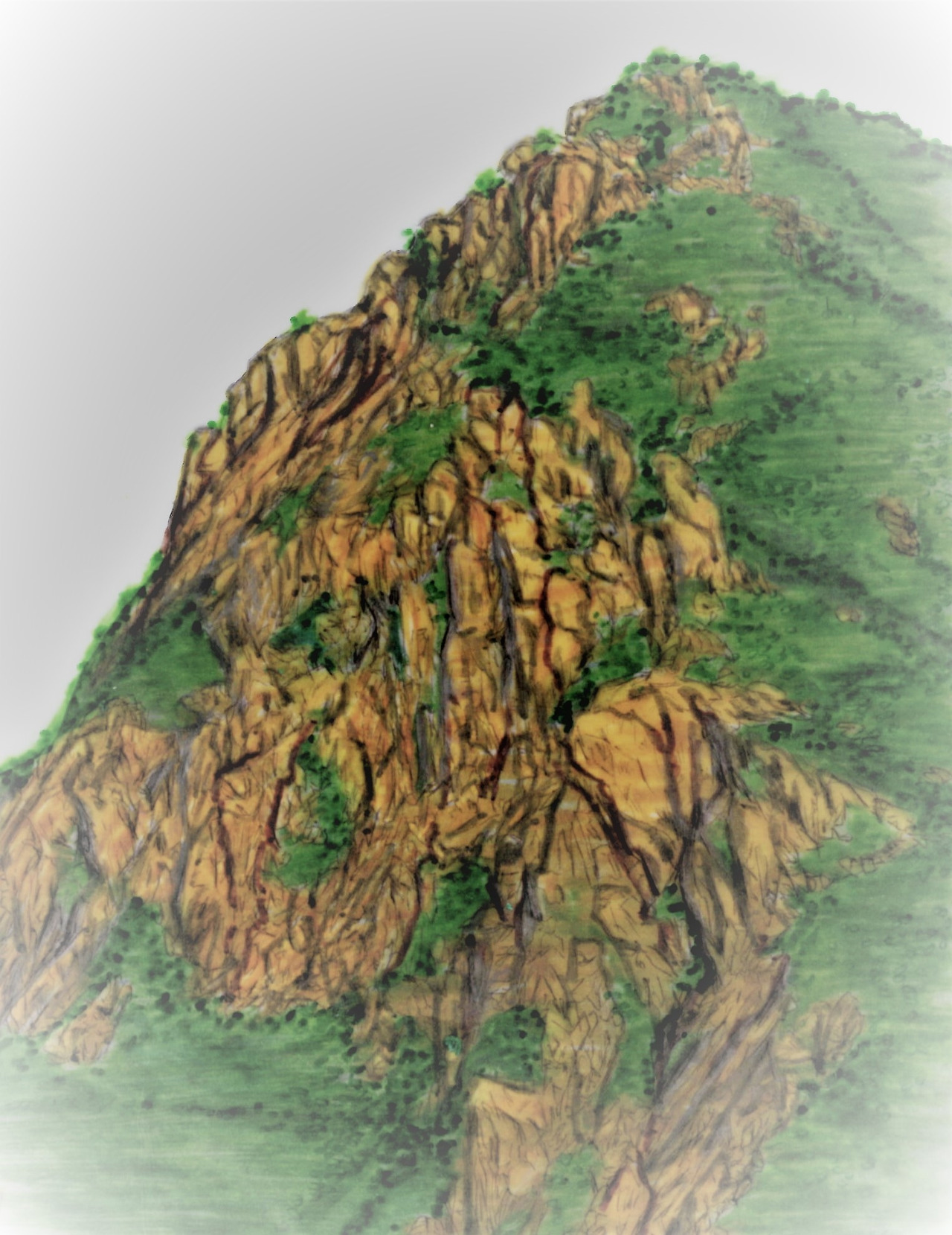 44. 능선과 달리 비탈진 암릉사면은 꽤나 날카롭다.jpg