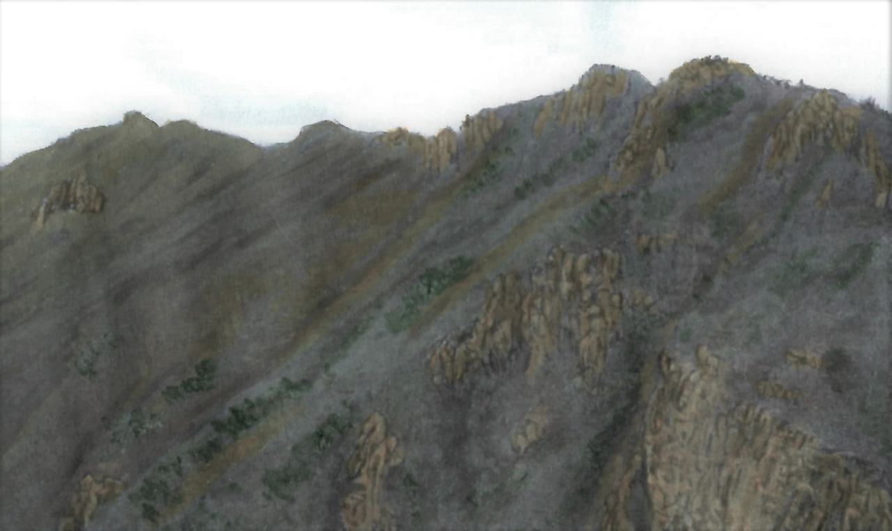 76. 함박등, 체이등, 죽바우등으로 영축산 마루금이 이어진다.jpg