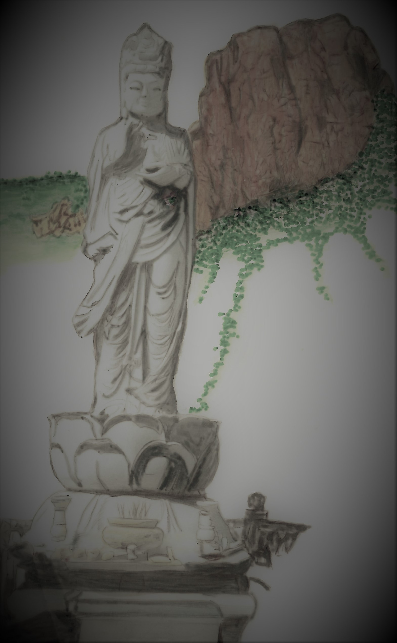 43. 보리암 해수관음보살상이 묵연히 바다를 내려다보고 있다.jpg