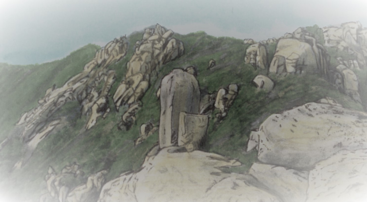 73. 입석대와 그 뒤로 속리산 주능선이 길게 펼쳐졌다.jpg