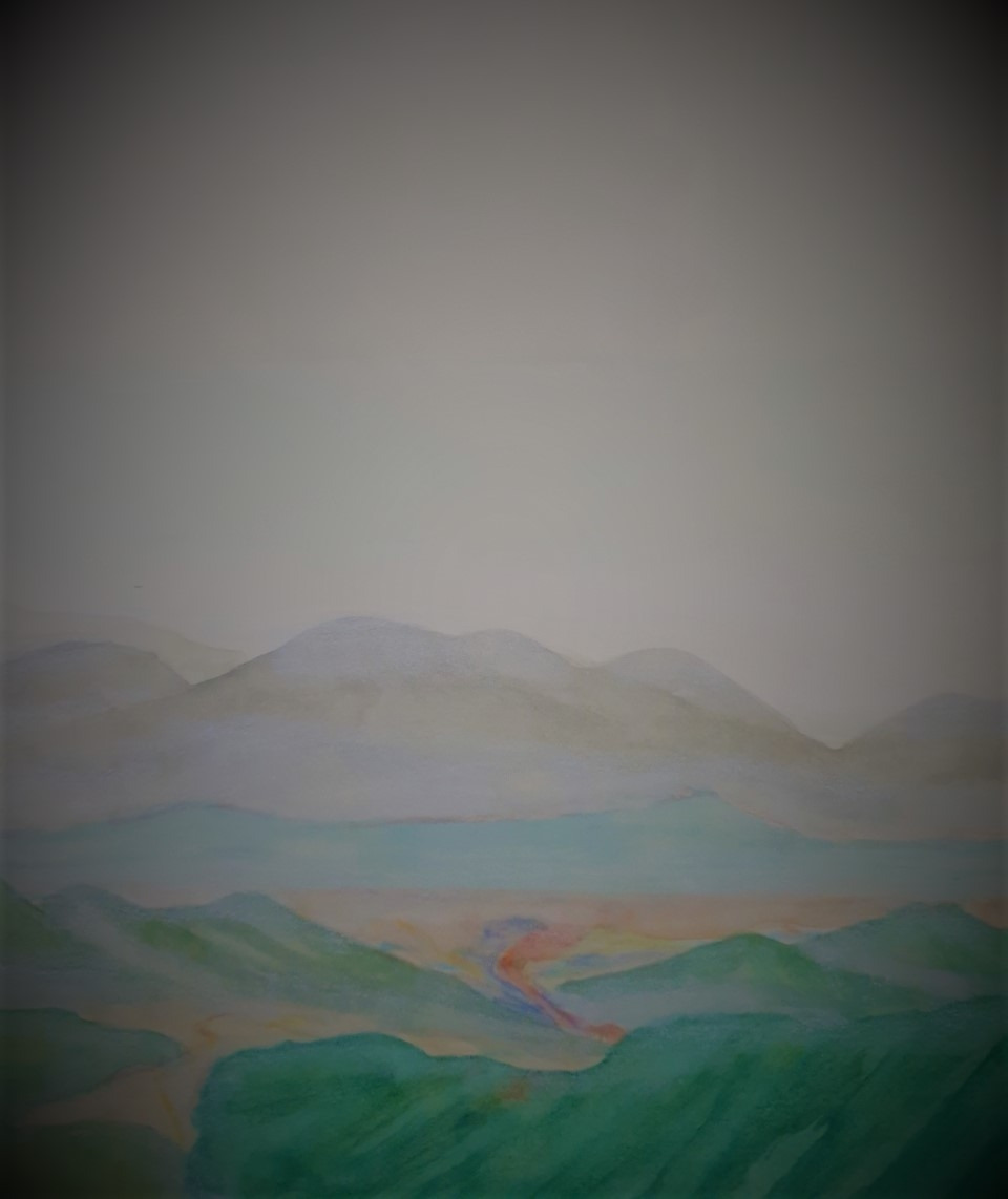 내변산, 서해를 휘덮은 뿌연 해무 위로 선운산이 흐릿하다.jpg