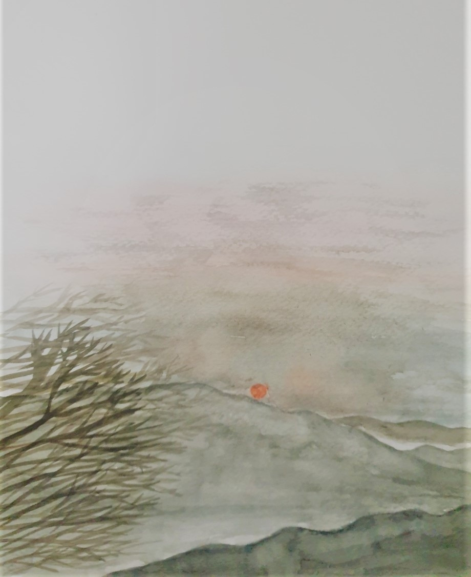 북도사수불, 사패산 하산 지점에서의 일출.jpg