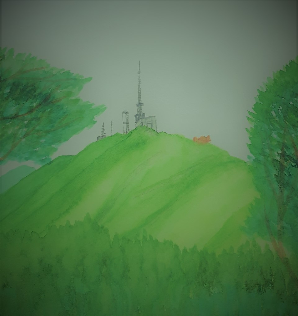 무제봉에서 보게 되는 모악산 정산과 오른 편의 쉰길바위.jpg