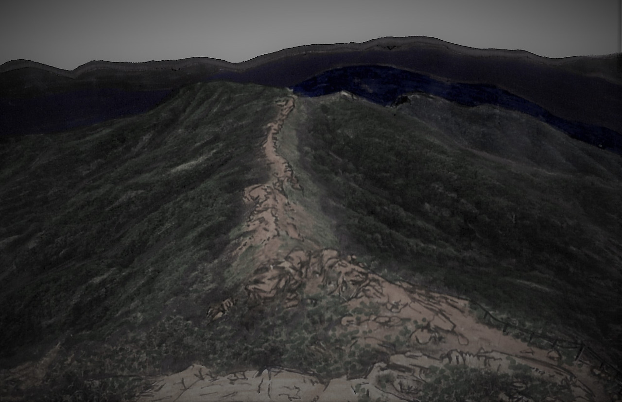 57. 각흘산에서 명성산으로 길게 능선이 뻗어있다.jpg