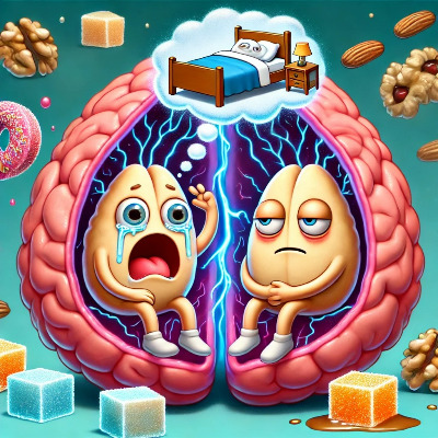 DALL·E 2025-03-15 09.59.03 - A fun and imaginative digital illustration of the amygdala as two animated almond-shaped characters sitting deep inside a glowing brain. One amygdala .jpg
