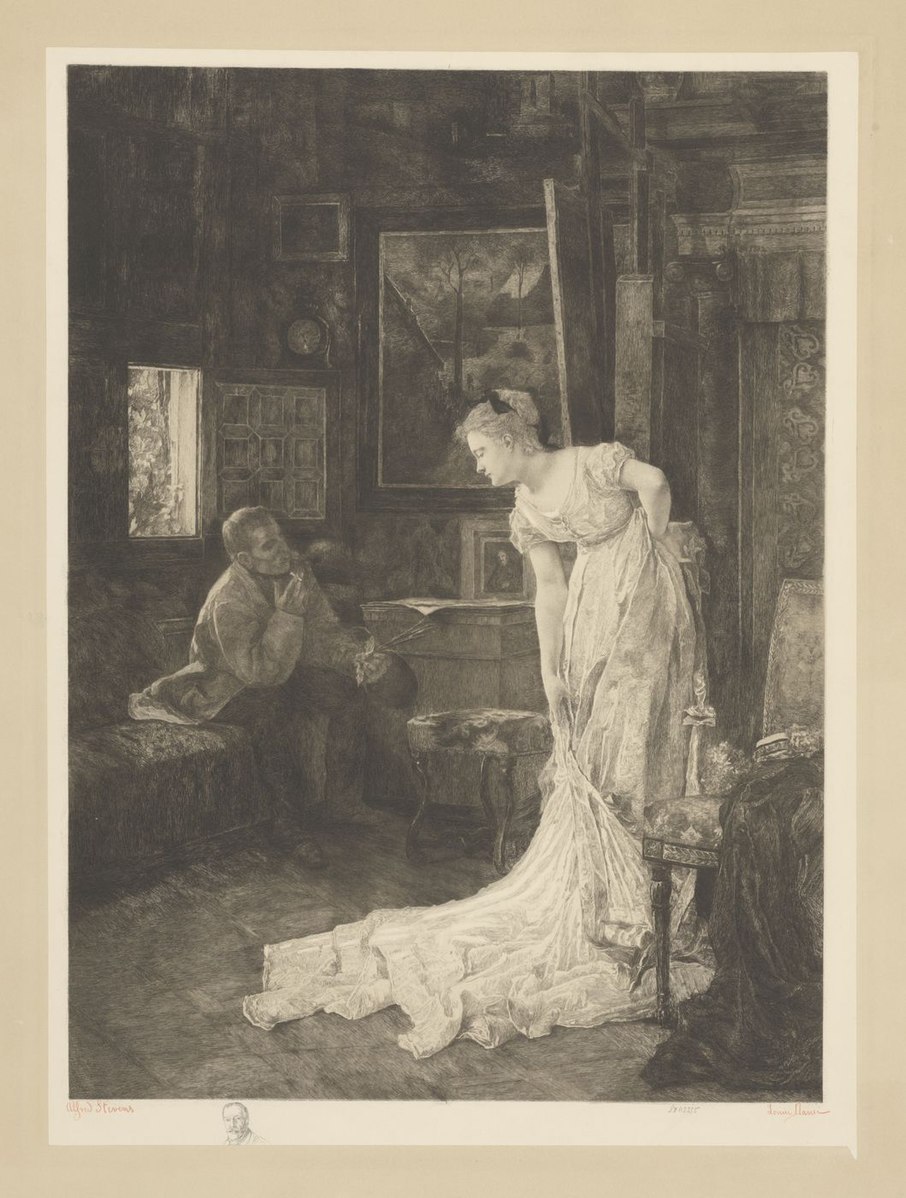 906px-Louise_Danse_-_L'atelier,_E.-f._par_Louise_Danse,_d'après_Alfred_Stevens._-_Graphic_work_-_Royal_Library_of_Belgium_-_S.II_113335.jpg