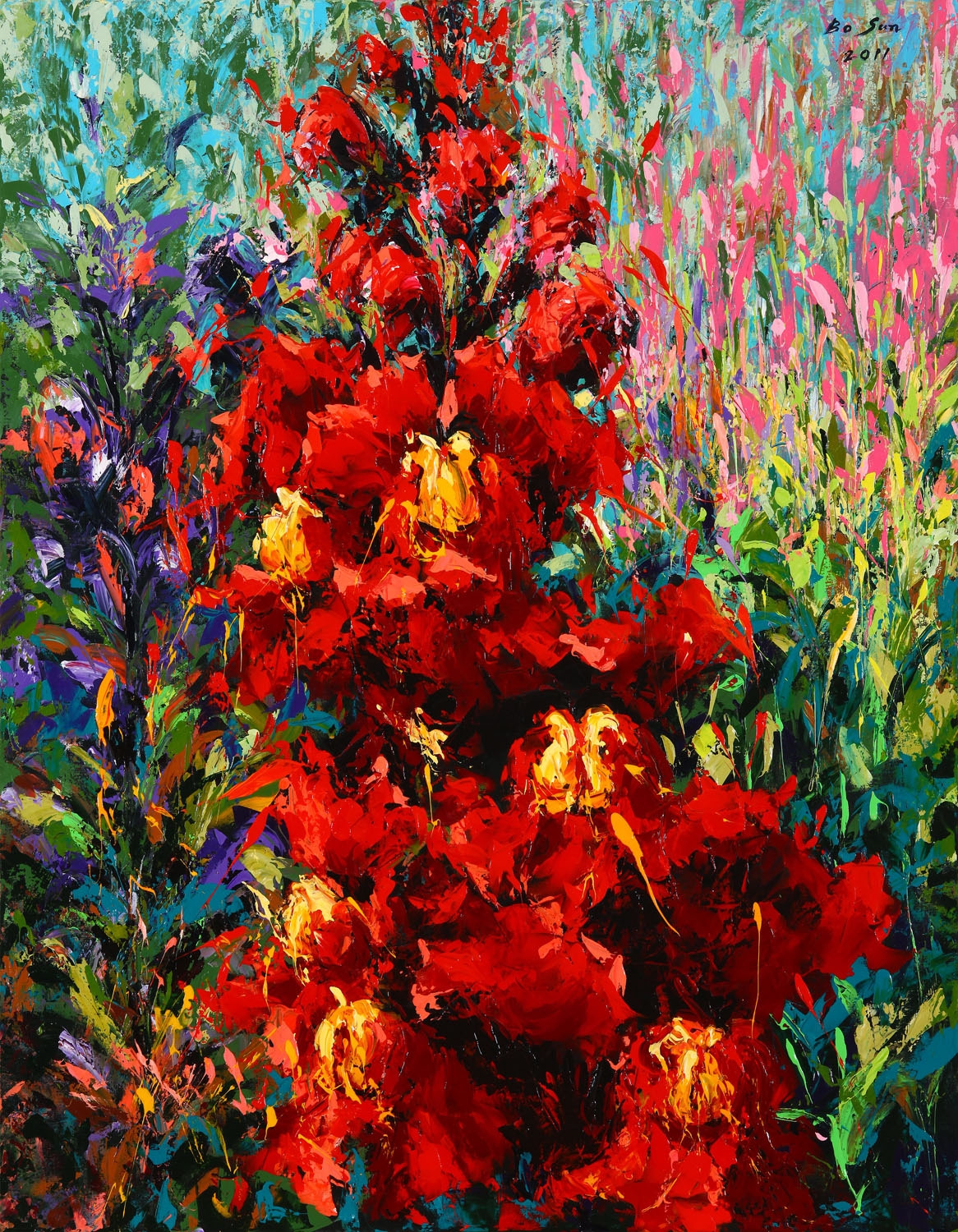 Red flower garden2011,116.7x90.9,Acrylic on canvas.jpg