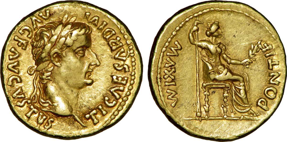 Denarius from the reign of Tiberius Caesar.jpg