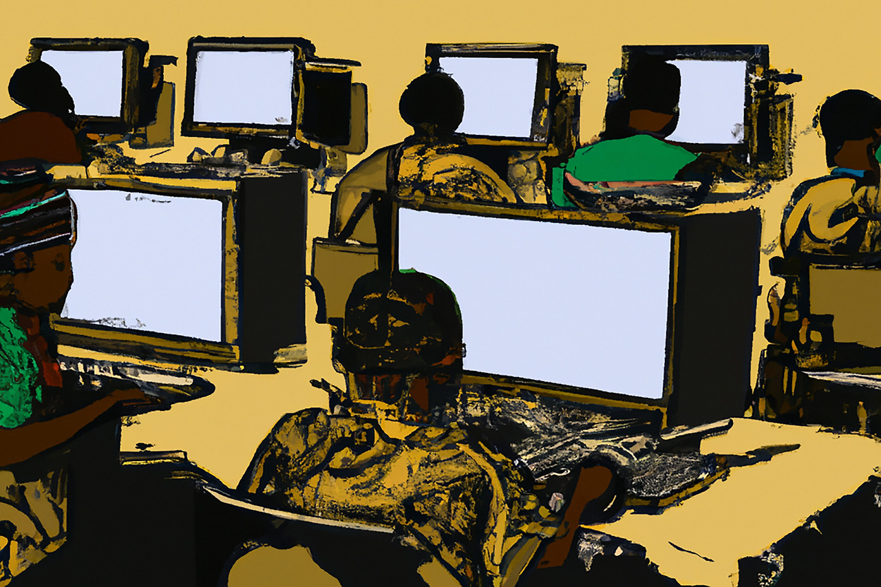 DALL%C2%B7E-2023-01-09-18.12.05-a-seemingly-endless-view-african-workers-at-desks-in-front-of-computer-screens-in-a-printmaking-style.jpg