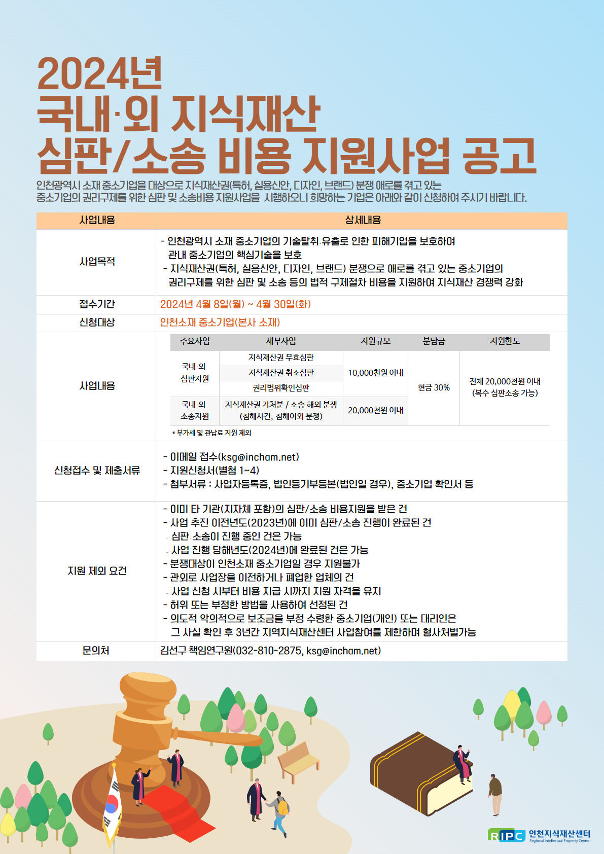2024 국내외 지식재산 심판소송 비용 지원사업 공고문_포스터.jpg