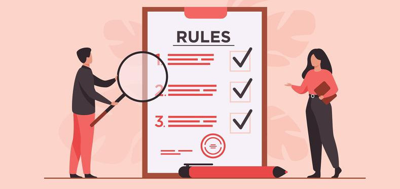 Business people studying list of rules.jpg