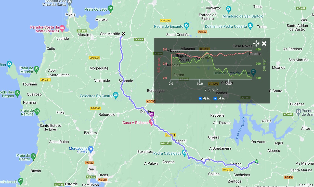 묵시아와 피스떼라 길 3일 차, 램블러 기록 .jpg