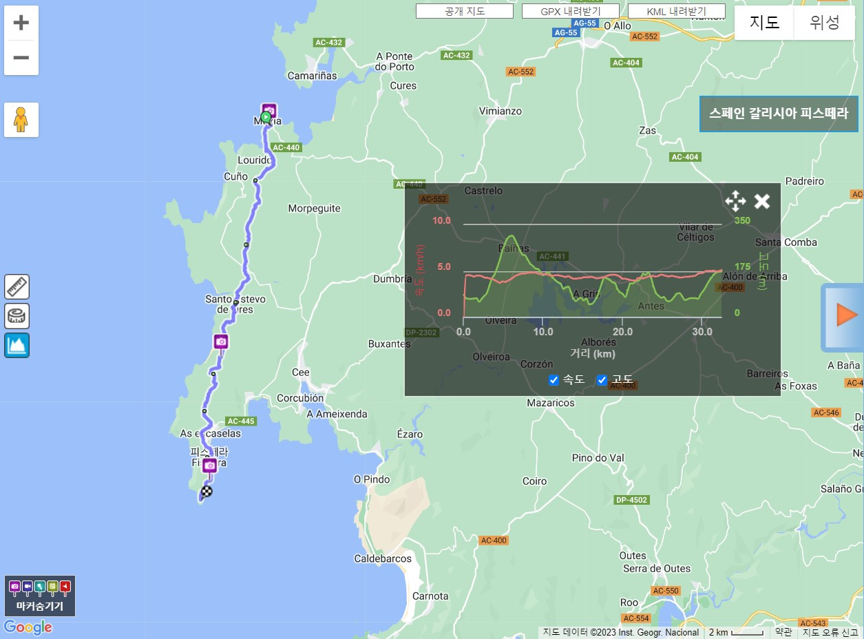 묵시아와 피스떼라 길 5일 차, 램블러 기록.jpg