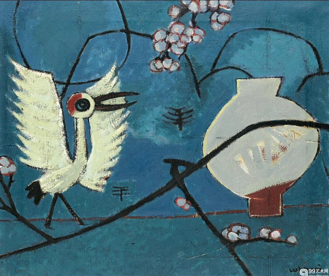 김환기-불멸의 학, 꽃병.jpg