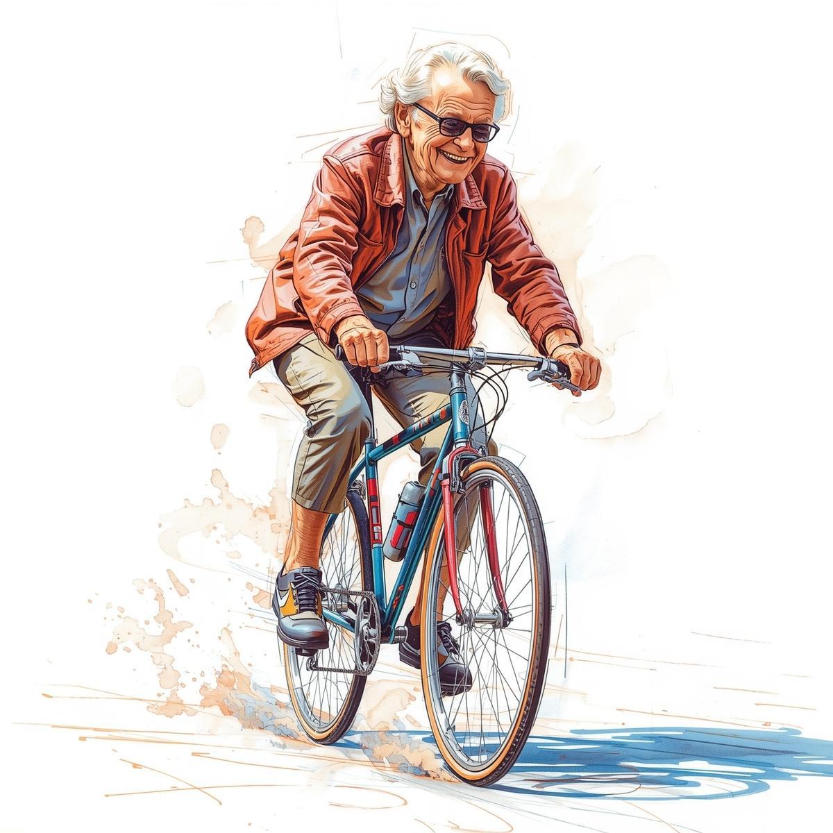 자전거를 타고 이동하는 건강한 80대 노인.jpg