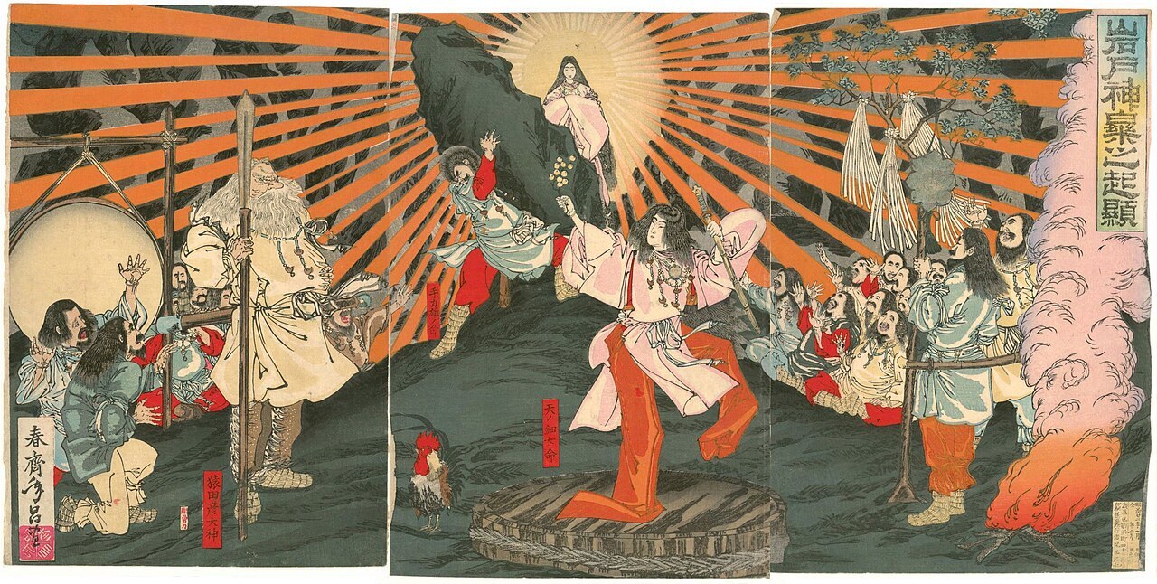 1280px-Origin_of_the_Cave_Door_Dance_(Amaterasu)_by_Shunsai_Toshimasa_1889.jpg