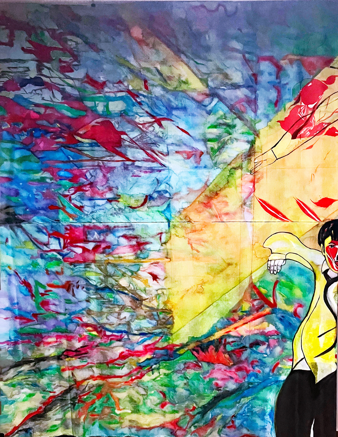 Louis Chul-joo Choi, morning glory window 2024-2--light-half, 357X225cm, acrylic and composite materials on cloth, 2024.jpg